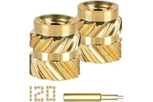 QSJ 120Pcs Threaded Inserts Heat Set Inserts Kit M3x5.7x4.6 Brass Insert Nut with Soldering Iron Tip for 3D Printed Plastic Materials