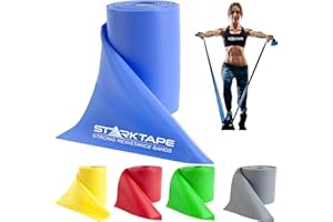 Starktape Resistance Bands Professional 8,16, 25 Yard Bulk Rolls. Latex-Free Elastic Physical Therapy Band. No Scent, No Powder - Perfect for Home Exercise, Yoga, Pilates, Gym, Rehab