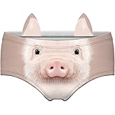 JINKAIJIA Women's Flirty Sexy Funny 3D Printed Low-waisted High elasticity Underpants Gift panties with cute ears