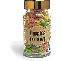 300 PCS Wooden Fucks To Give - Funny Gag Gift Jar With Letter Pieces For Stress Relief & Office Decor