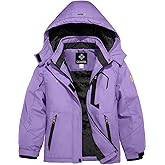 GEMYSE Girl's Waterproof Ski Snow Jacket Fleece Windproof Winter Jacket with Hood