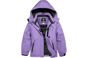 GEMYSE Girl's Waterproof Ski Snow Jacket Fleece Windproof Winter Jacket with Hood