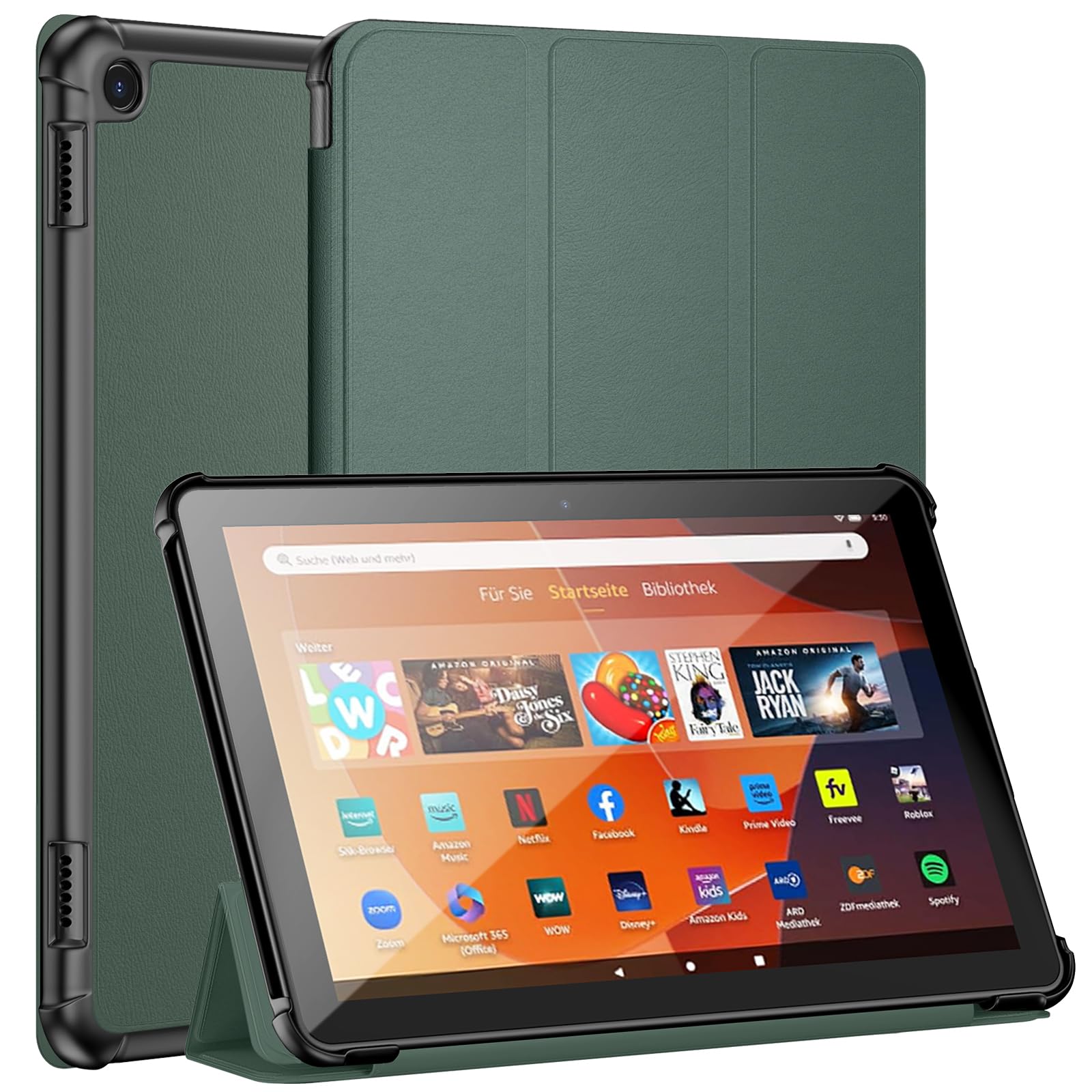 Photo 1 of 2023 Tablet 10 Case and Cover for Kids (Compatible 2023 Model), Not for iPad/Samsung/Onn Tab, Ubearkk Anti Slip Shockproof Cover Deep Green