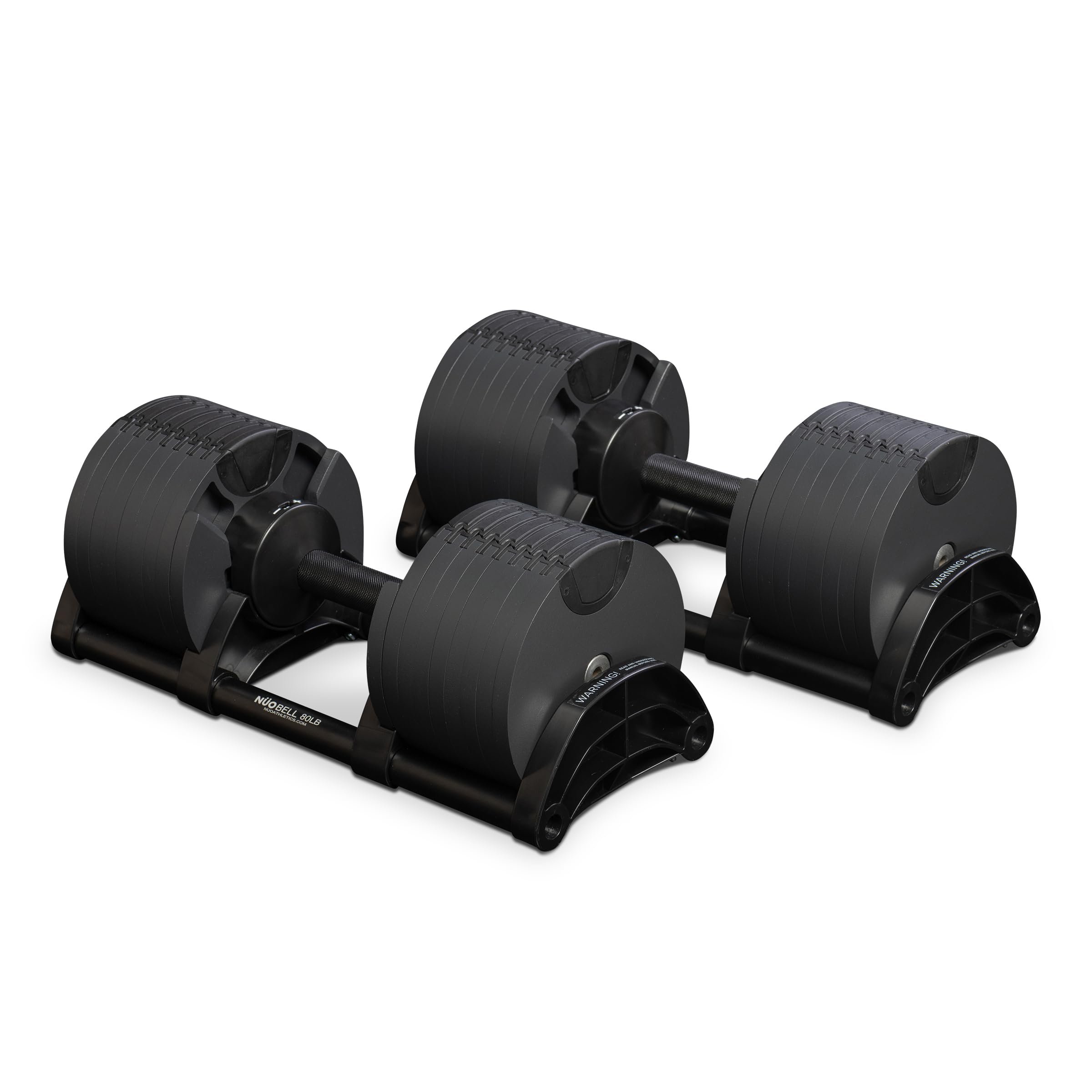 Upgraded Aluminum NÜOBELL Adjustable Dumbbells 5-80lbs - Gym Army Nuobell 580 - Adjustable dumbbell free weights for men and women (PAIR)
