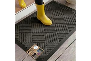 GORILLA GRIP Durable Natural Rubber Door Mat, Waterproof, Low Profile, Heavy Duty Welcome Doormat for Indoor and Outdoor, Eas