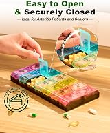 COLORWING Extra Large Pill Organizer 14-Compartment Twin Daily AM PM Rainbow view 4