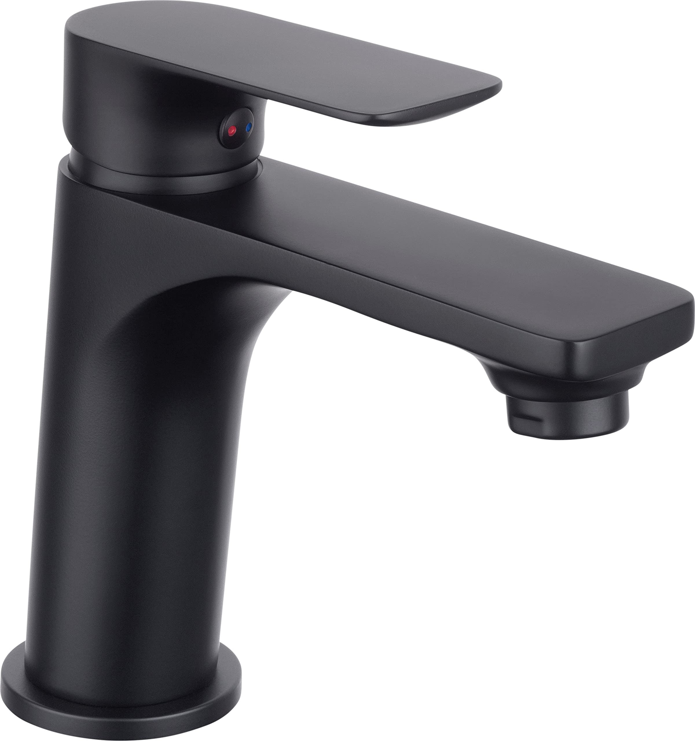 Cornat Noir NERS1 Single-Lever Washbasin Mixer Tap Black Edition Matte Brass Body Effortless Shaft Attachment with Pressure Drain Valve for Bathroom/Sink Fitting, 450 mm