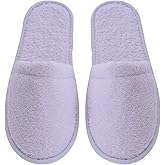 Arus Women's Turkish Terry Cotton Cloth Spa Slippers One Size Fits Most, Lilac, 6-9.5 Wide Women