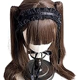 EAJORN Ruffled Lace Trim Headband Gorgeous French Headwear Headwrap Maid Cosplay Headwear Accessories