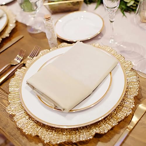 MAONAME Gold Charger Plates Set of 12, Reef Plate Chargers for Dinner  Plate, Round Plastic Table Chargers for