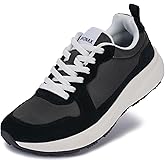 BRONAX Womens Wide Toe Box Athletic Casual Shoes | Suede-Detail Classic Design Sneakers