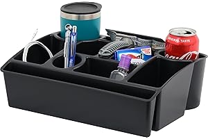 Moblorg Vehicle Seat Organizer Car Storage Caddy with Carrying Handle, 2 Large Cup Holders, 10 Compartments, Hidden Extra Sto