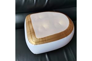 JUST E JOY Hot Tub Booster Cushion w/Suction Cups, Inflatable Spa Cushion PVC Bathtub Pillow, Soft Seat Back Support Tub Booster Pad for Adults Kids at Home Spa & Rest (Gold)