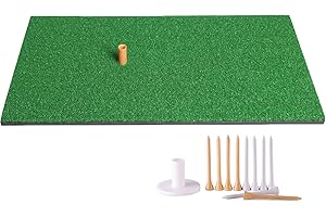 TRUEDAYS Golf Mat - Artificial Turf Golf Mat with Non-Slip Foam - 12“ x 24“ Golf Hitting Mat for Indoor and Outdoor Practice (Includes Rubber Tee Holder and Tees)