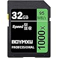 32GB Memory Card U3, BOYMXU Professional 1000 x Class 10 Card U3 Memory Card Compatible Computer Cameras and Camcorders, Camera Memory Card Up to 95MB/s, Green/Black