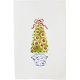 Mud Pie Christmas Topiary Towel, Tree, 26" x 16 1/2"