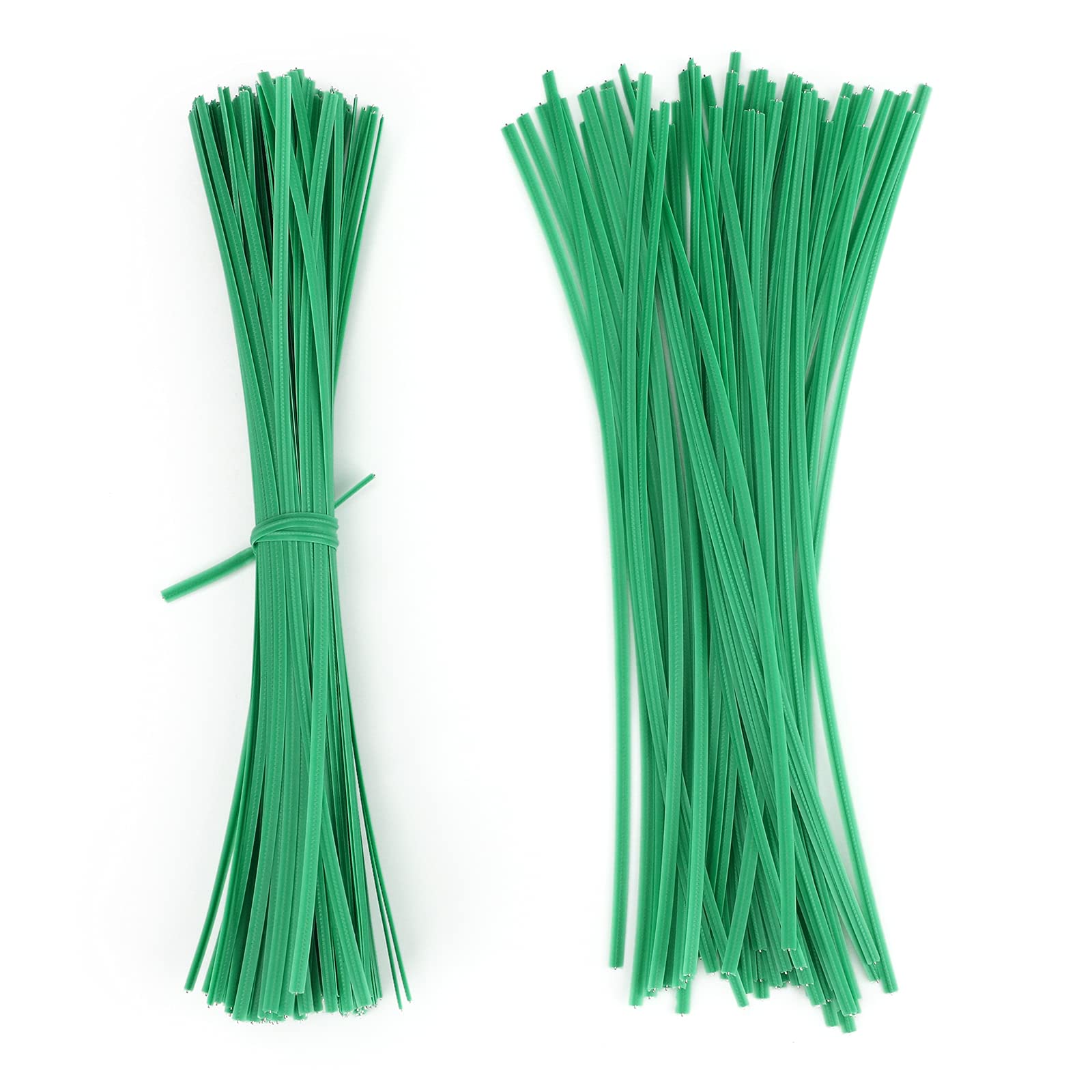 KINGLAKE 200 Pcs 20cm Flexible Garden Twist Ties, Green Soft Plant Wire Ties Plastic Coated Plant Support Ties for Tying Plants Shrub, Multipurpose Cable Bag Ties