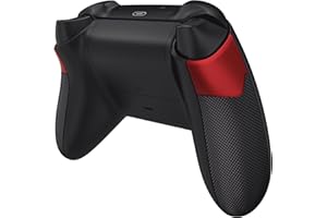 eXtremeRate Scarlet Red & Black Performance Rubberized Grips Replacement Back Panels for Xbox Series X/S Controller, Non-Slip Diamond Texture Side Rails Handles for Xbox Core - Controller NOT Included