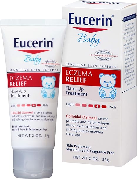 Amazon Com Eucerin Baby Eczema Relief Flare Up Treatment Steroid Fragrance Free For 3 Months Of Age 2 Oz Tube Health Personal Care