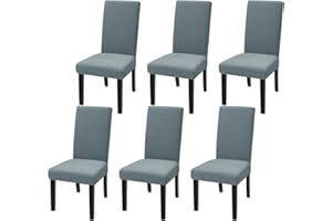 ZNSAYOTX Stretchable Dining Room Chair Covers Pack of 6, Newest Striped Furniture Protector Slipcover, Removable and Washable