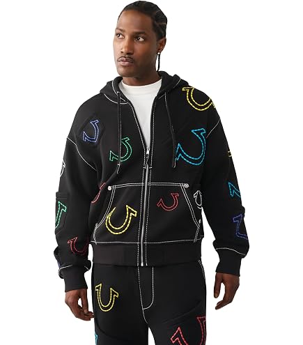 Amazon.com: True Religion Men's Big T Zip Up Hoodie Graphic