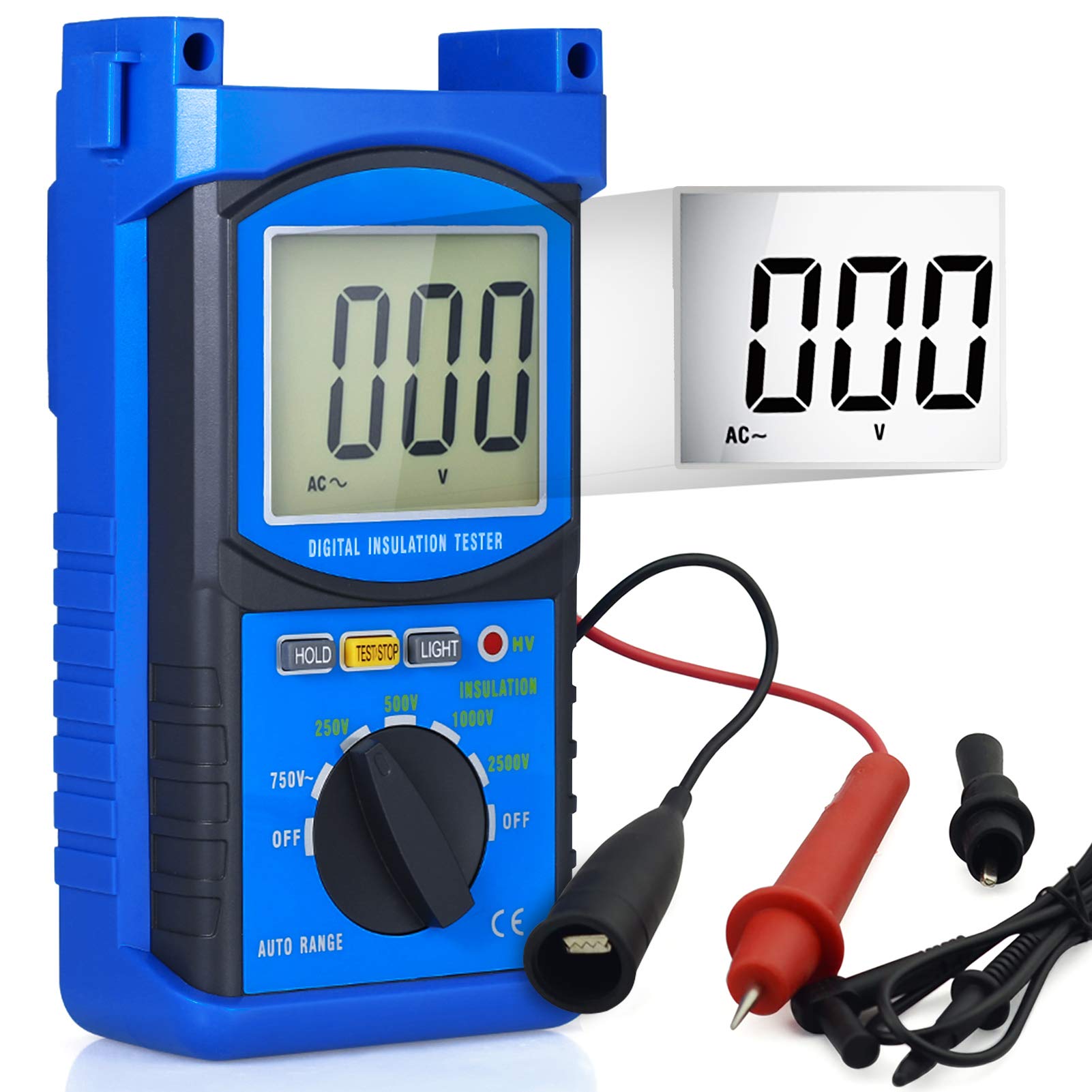 INFURIDER Digital Insulation Resistance Tester YF-6688F, Megohm Meter Test Voltage to 2500V w/LCD Backlight Display