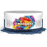 MARBLERS Blue Mica Powder [Shine Blue] 1oz (28g) | Cosmetic Grade | Epoxy Resin Pigment | Dye | Non-Toxic, Vegan, Cruelty-Free | Lip Gloss, Nails, Body Butter | Bath Bomb, Candle & Soap Making