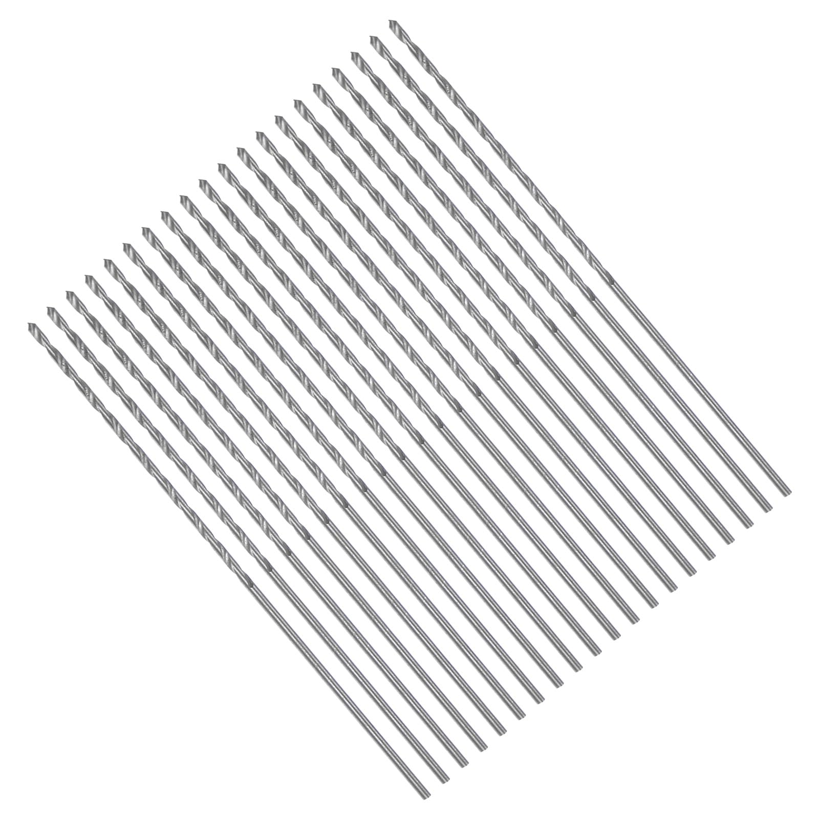 CoCud Long Twist Drill Bits, 1mm Cutting Diameter 0.04" Shank 0.98" Blade Length, High-Speed Steel Jobber Bit Set (Applications: for Metal Wood Plastic), 20-Pieces