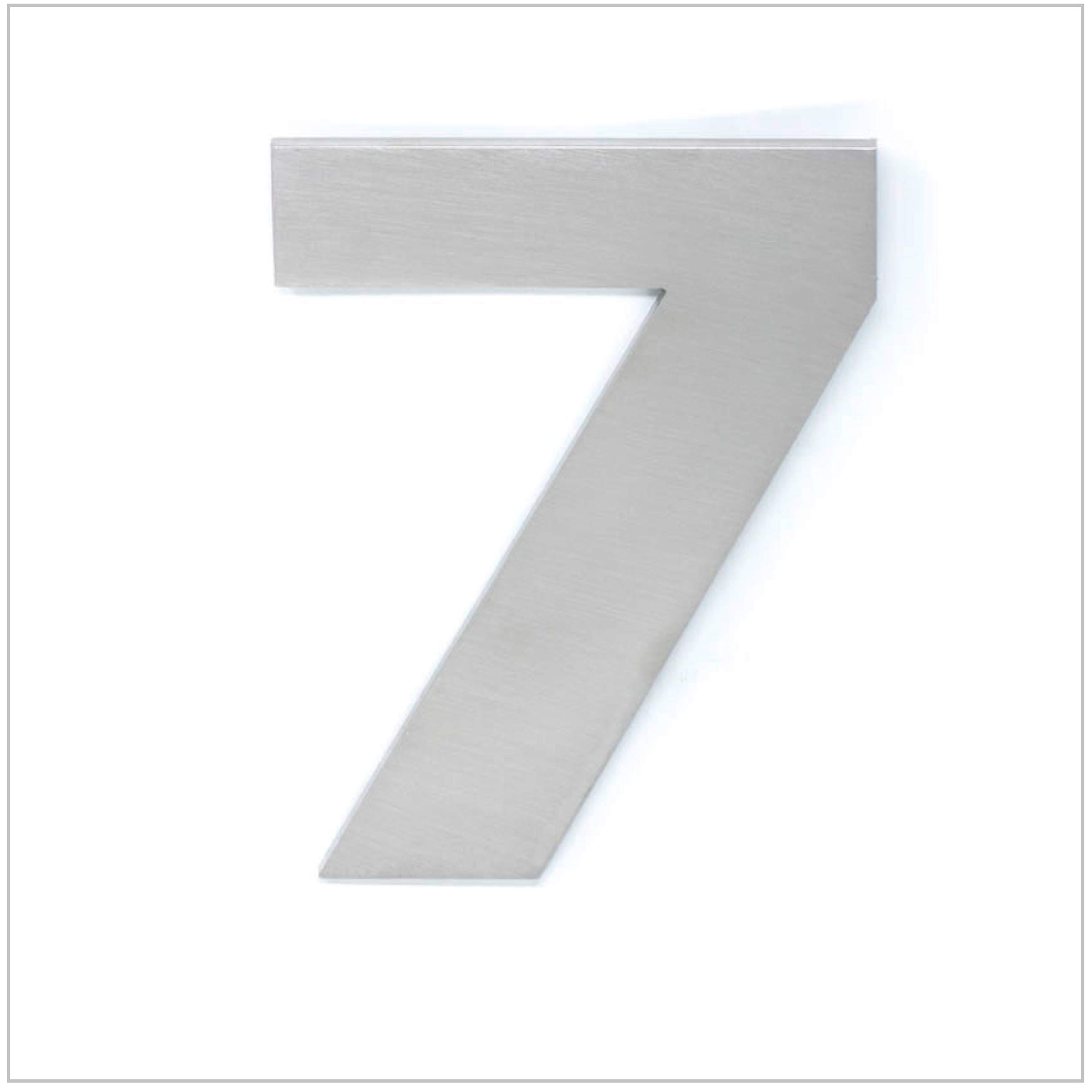 EVI Herrajes | House Number | 12cm Adhesive Stainless Steel Door Numbers | Waterproof | "7" Digit