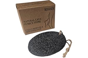 RDRKR Pumice Stone Foot and Hand Scrubber - Natural Lava Stone for Callus Remover, Foot Exfoliation, Hand Scrub, Pedicure Tool, Dry Skin Remover, Promote Healthy Foot and Hand Care (Black)