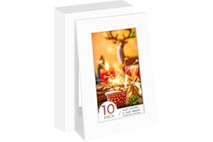 Frametory, 4x6 Photo Mat with White Core Bevel Edge 2.5x4.5 Openings, Acid Free Framing Matte for 3x5 Pictures, 4-ply Thick W