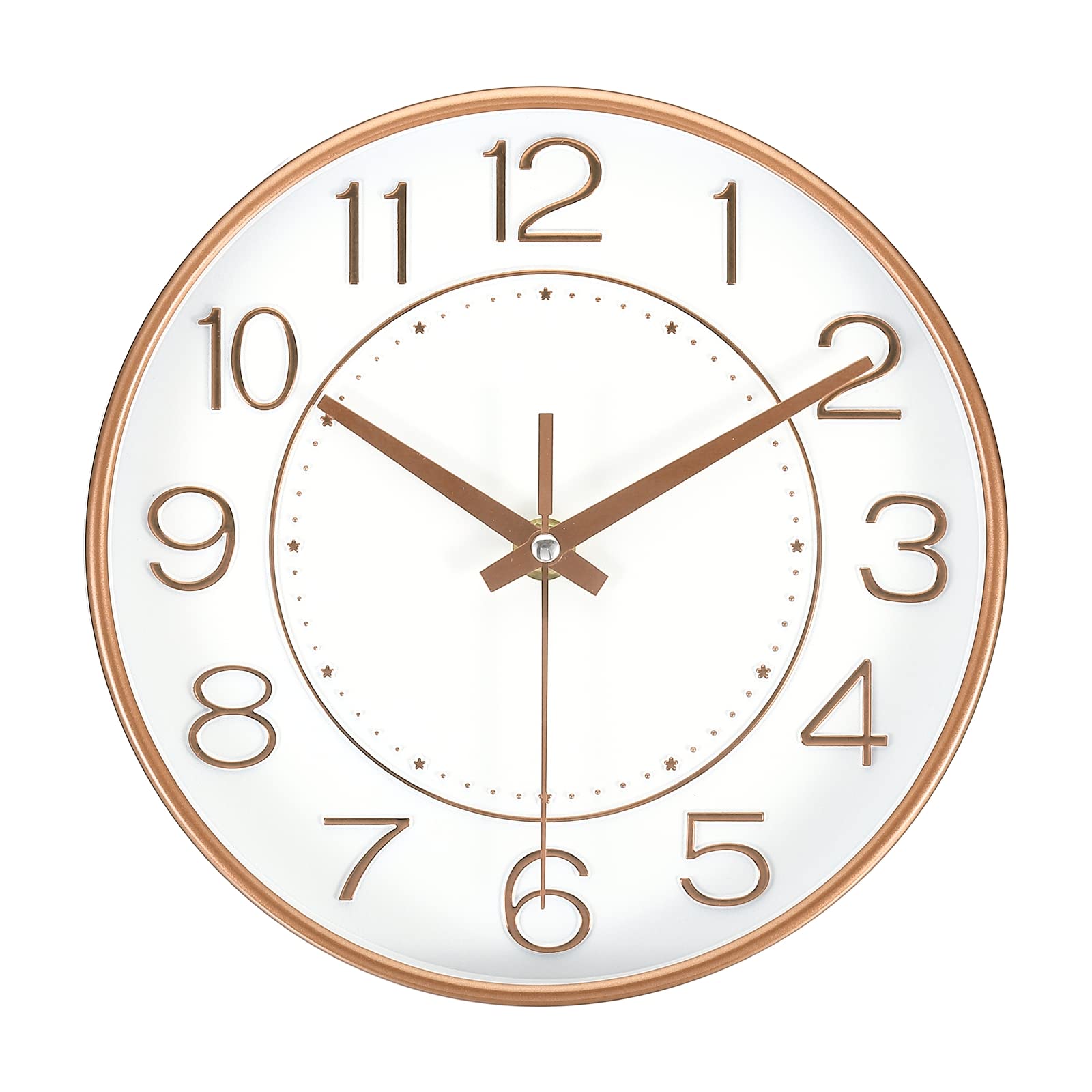 Photo 1 of PATIKIL 8 Inch Wall Clock, Battery Operated Silent Non-Ticking Round Modern Wall Clock for Kitchen Office Bedroom Decor, Gold