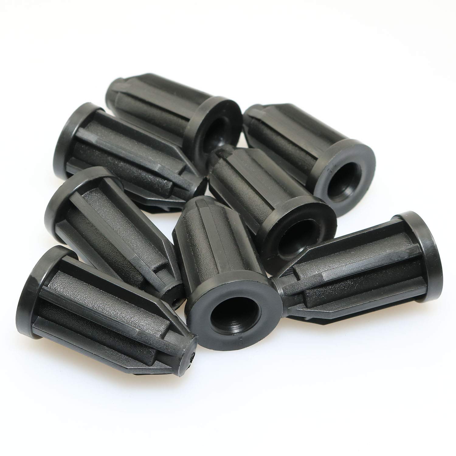 Photo 1 of heyous 8PCS Plastic Caster Socket Sleeve Round Inserts, for 1" Socket, 7/16" Caster, Black OD 25mm, Hole Dia 11mm