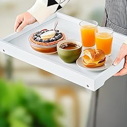Bamboo Bed Tray Table with Folding Leg, Breakfast
