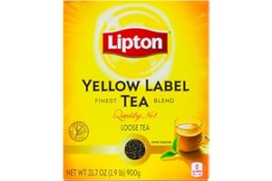 Lipton Yellow Tea | Loose Leaf Black Tea | International Blend | Premium Quality | Strong Flavor | Aromatic & Refreshing | 900 Grams (Pack of 1)