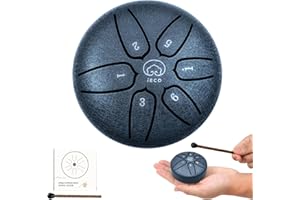 IECO Buddha Stones Mini Steel Tongue Drum 3 Inch 6 Notes Steel Drum Instrument, Ethereal Drum for Kids Adults, Handpan Drum for Meditation Sound Healing