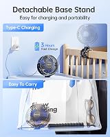 SWEETFULL Portable Pram Fan LED Display 4000mAh Battery 4 Speeds Travel Fan view 6