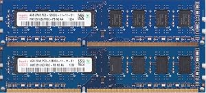 2x4GB (8GB Total) HYNIX HMT451U6AFR8C-PB 4GB PC3-12800U Desktop Memory