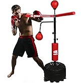 INNOLIFE Punching Bag for Adults, 82IN Boxing Speed Trainer | Height Adjustable Freestanding Boxing Bag with Two Balls and Reflex Spinning Bar for Home Gym