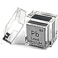 0.39" 10mm Lead Plumbum Metal Cube Pb up to 99.9% Pure Periodic Table Element Engraved Density Collection Science Education Display Block Cube + Acrylic Case Box - 1PC