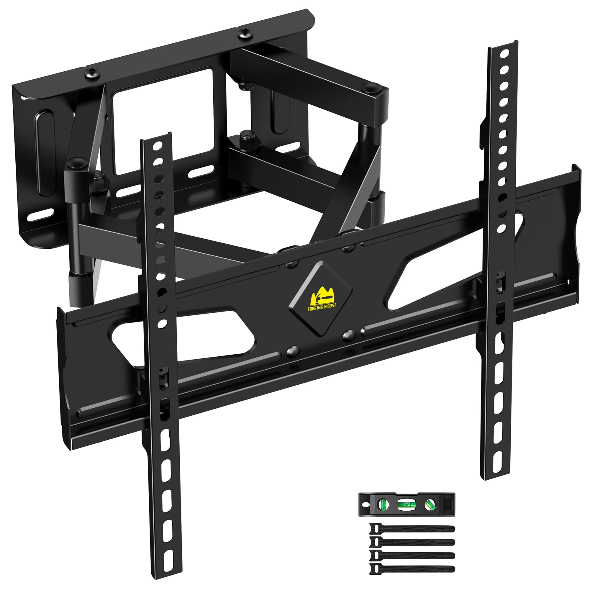 FORGING MOUNT テレビ壁掛け金具 26-65型LCD/LED対応 中型壁掛けテレビ金具 耐荷重45kg tv壁掛け金具 かべかけ金具フルモーション式 前後＆左右&上下多角度調節 最大VESA400x400mm 水平器、ケーブルカバー付き の商品画像