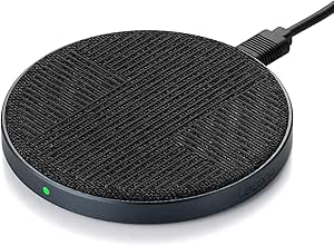 Lecone 10W Fast Wireless Charger Qi Certified Premium Fabric Wireless Charging Pad Compatible with iPhone 11/Xs MAX/XR/XS/X/8/,10W Fast-Charging Samsung Galaxy S10/S9/S9+/S8/S8+/Note 10, Black