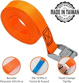 Amazon Basics Lashing Straps 6 m x 25 mm 150 kg 4 Pack Orange view 3