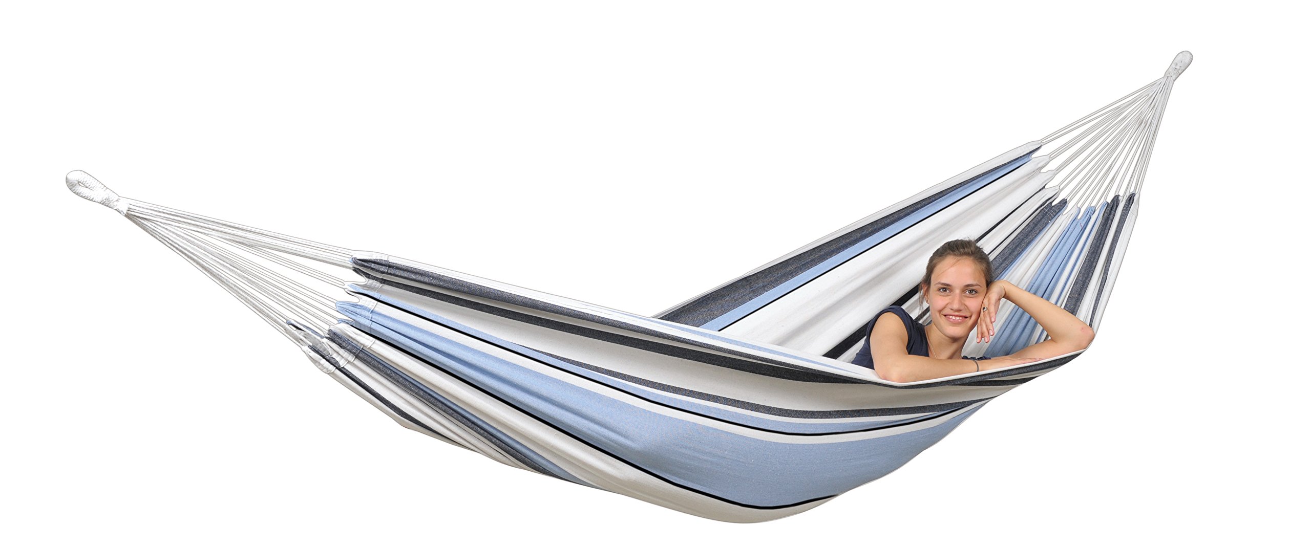 Laminvale Ltd AMAZONAS Brazilian hammock XL Barbados Grenadine 230 x 150cm for 2 to 3 people up to 200kg colorful stripes total length 340 cm