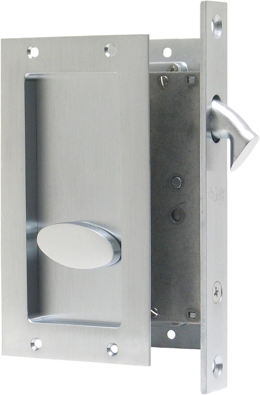 Anacapa by FPL Solid Brass Modern Pocket Door Mortise Lock Set in