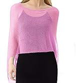 Jamntower 1 Pcs Women Sheer Poncho Shrug Summer Sheer Blouse Top Lightweight Poncho Sheer Bolero for Formal Evening Dress