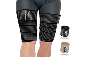 supregear 2 Pcs Hamstring and Thigh Compression Wraps, Adjustable Thigh Brace for Muscle Sprain, Quadricep Support Sleeve for