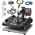 VEVOR 8 in 1 Heat Press Machine 15x15 Inch, 360° Swing Away Tshirt Press, Digital Professional Sublimation Heat Transfer for T Shirts Hat Cap Mug Plate