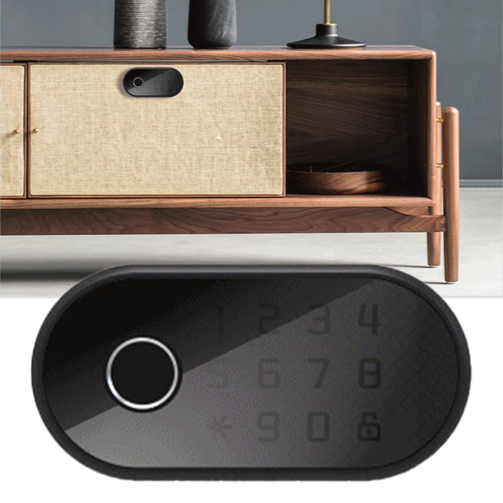 Drawer Fingerprint Password Lock Biometric Electronic Cabinet Access Control Keypad Lock Smart Locks, Touchscreen Keypad, Auto Lock for Homes and Hotel (For Drawers Single Door