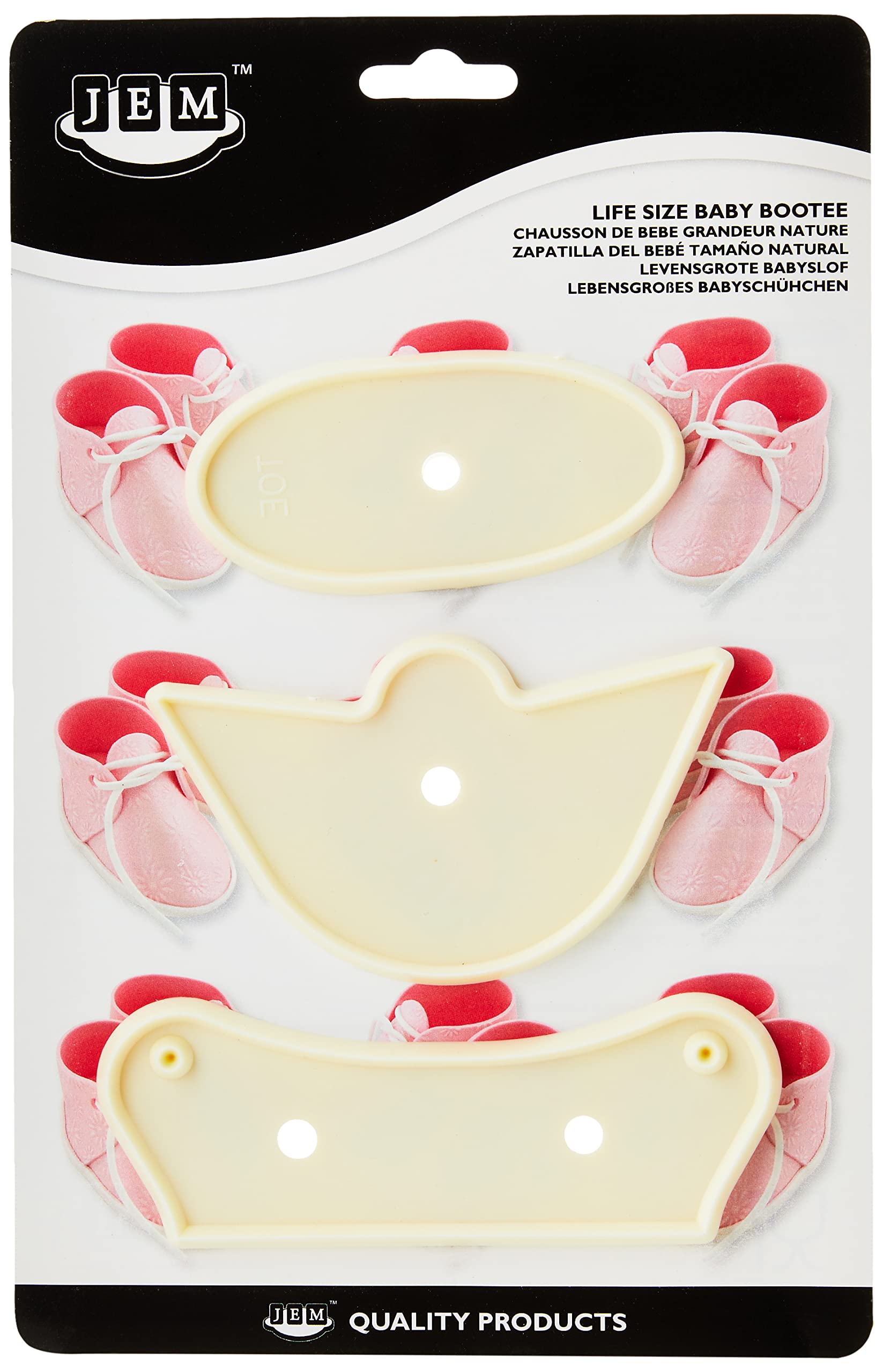 JEM Life Size Baby Bootee Cutter, Set of 3